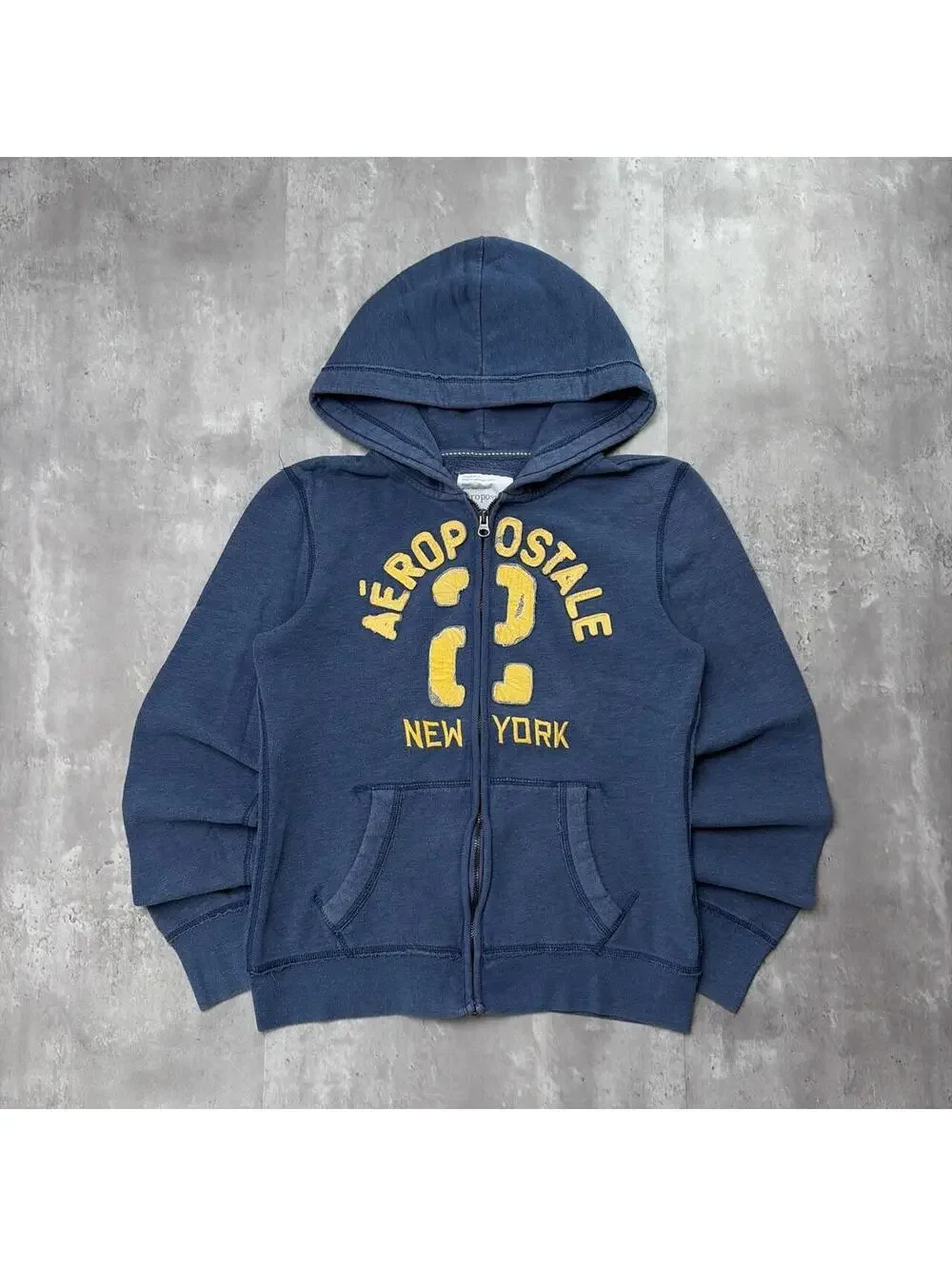 Y2K Navy Aeropostale Surf Grunge Skater Zip Up Hoodie